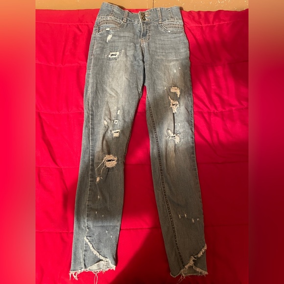 Distressed Gray Jeans for Women - Picture 1 of 1